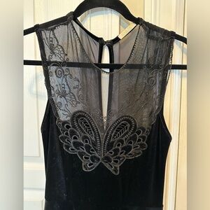 Olive Tree black velour and lace dress. Size small